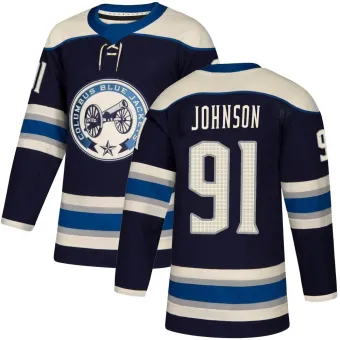 Men's Kent Johnson Columbus Blue Jackets Alternate Jersey - Navy Authentic