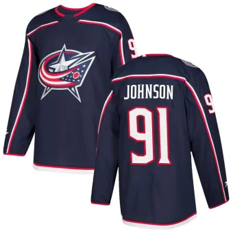 Men's Kent Johnson Columbus Blue Jackets Home Jersey - Navy Authentic