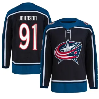 Men's Kent Johnson Columbus Blue Jackets Reverse Retro 2.0 Jersey - Black Authentic