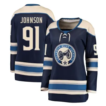 Women's Kent Johnson Columbus Blue Jackets Alternate Jersey - Navy Breakaway