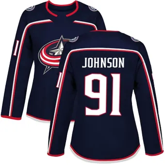 Women's Kent Johnson Columbus Blue Jackets Home Jersey - Navy Authentic